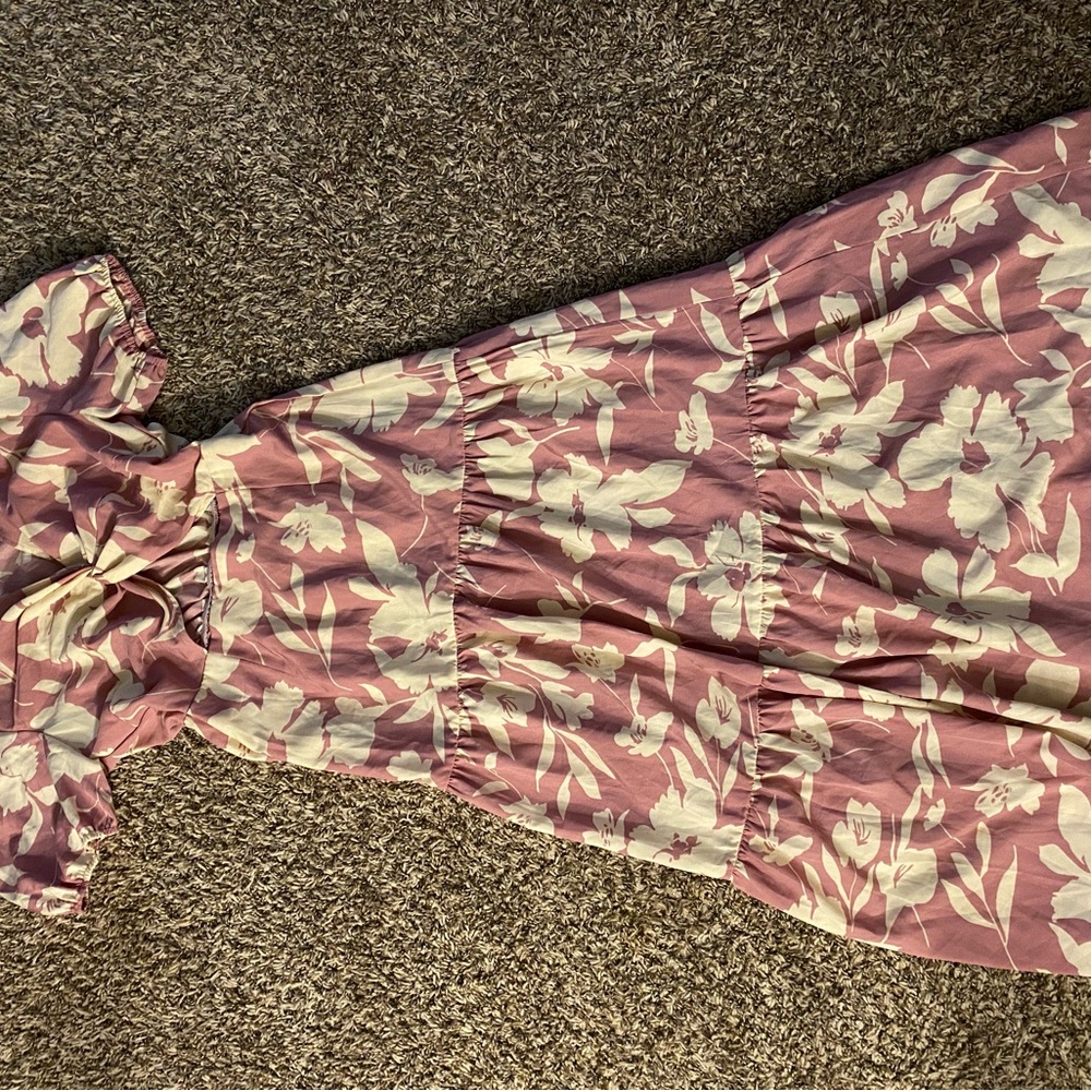 Floral Pink and White Dress